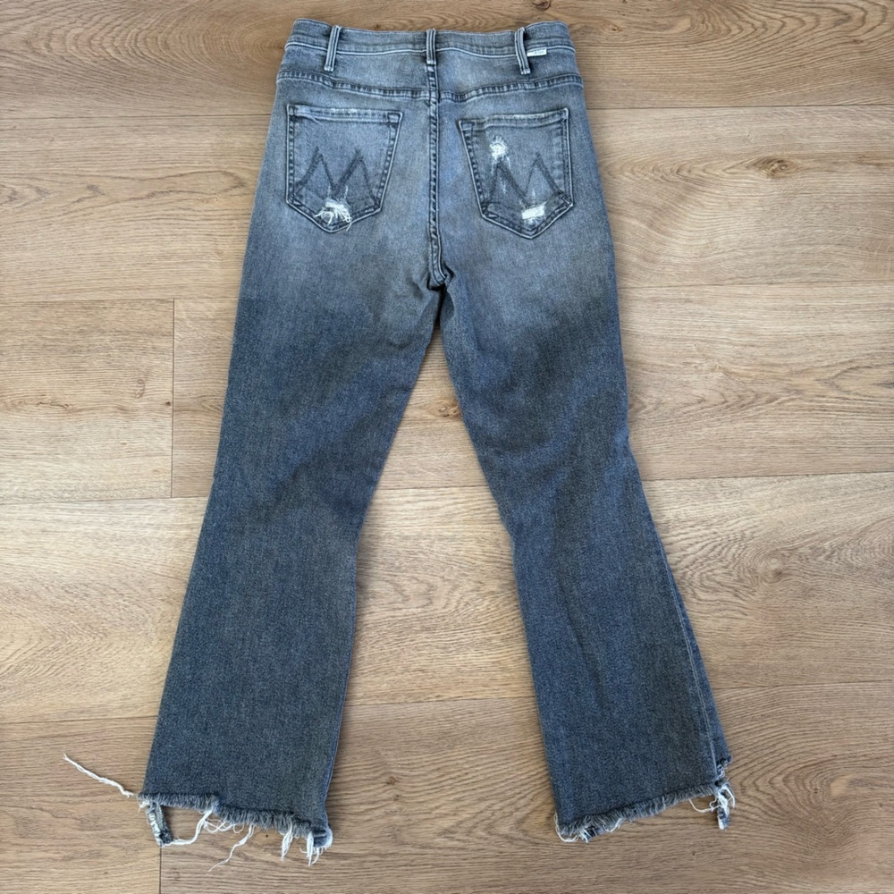 MOTHER The Hustler Crop Step Chew 29 Distressed Black Grey - Picture 3 of 10